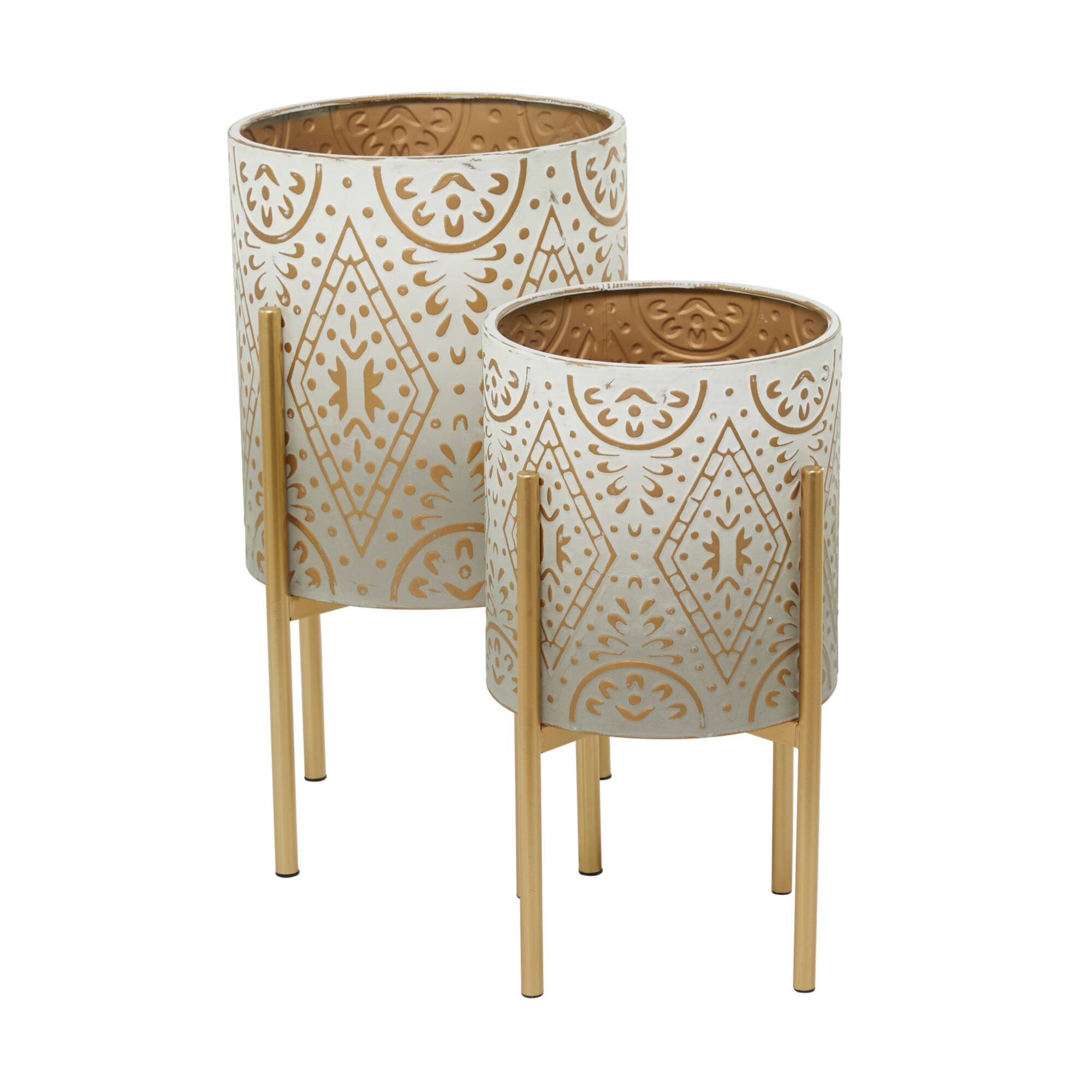 Brown Bohemian Planter, Set of 2" 23", 19"